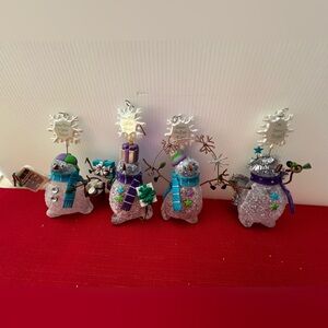 Four snowman land, Hallmark ornaments no boxes. 2003